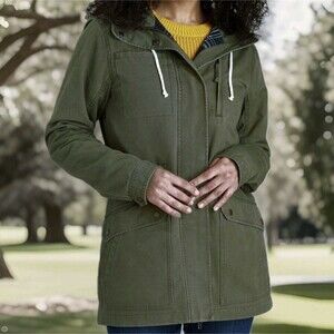 DULUTH TRADING Can-Do Canvas Coat Barn Field Jacket Women’s M Olive/Khaki Green